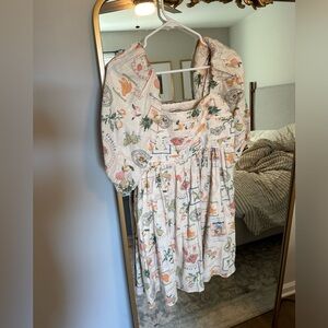 Abercrombie Poplin Puff Sleeve Midi Dress